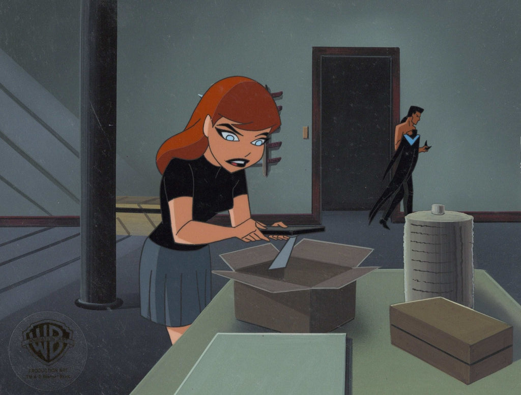 The New Batman Adventures Original Production Cel on Original Background: Barbara Gordon and Dick Grayson - Choice Fine Art