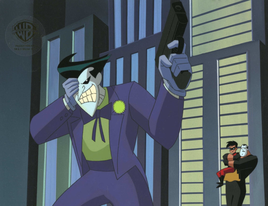 The New Batman Adventures Original Production Cel on Original Background: Joker and Robin - Choice Fine Art