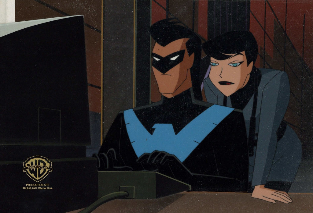 The New Batman Adventures Original Production Cel On Original Background: Nightwing and Selina Kyle - Choice Fine Art