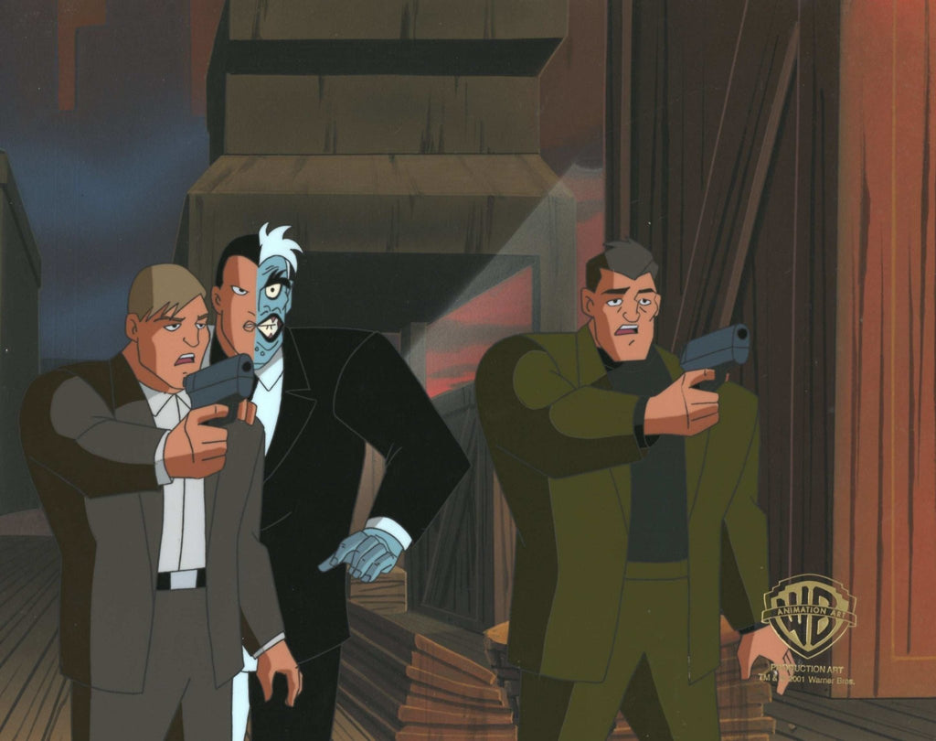 The New Batman Adventures Original Production Cel on Original Background: Two-Face and Thugs - Choice Fine Art