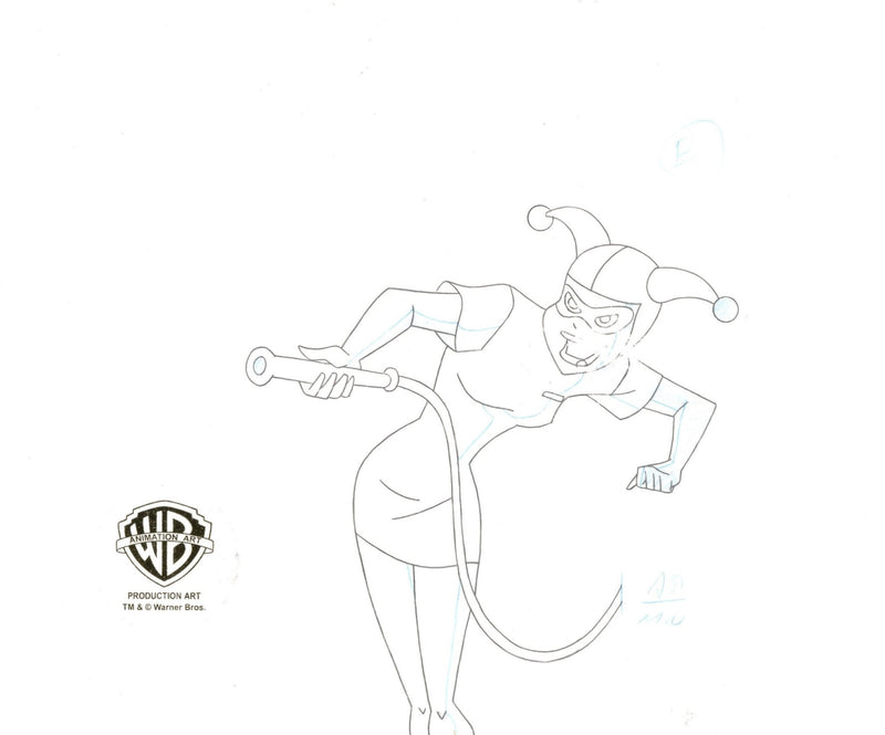 The New Batman Adventures Original Production Cel On Original Background with Matching Drawing: Harley Quinn - Choice Fine Art