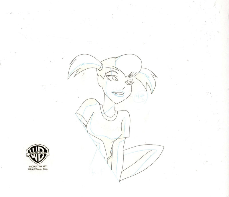 The New Batman Adventures Original Production Cel with Matching Drawing: Harleen (Harley Quinn) - Choice Fine Art