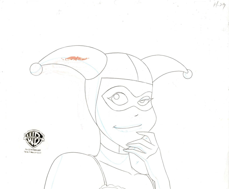 The New Batman Adventures Original Production Cel with Matching Drawing signed by Bruce Timm: Harley Quinn - Choice Fine Art
