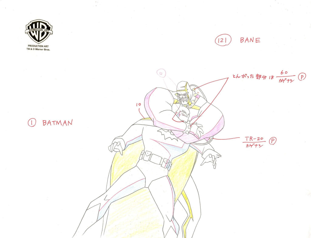 The New Batman Adventures Original Production Drawing: Batman and Bane - Choice Fine Art