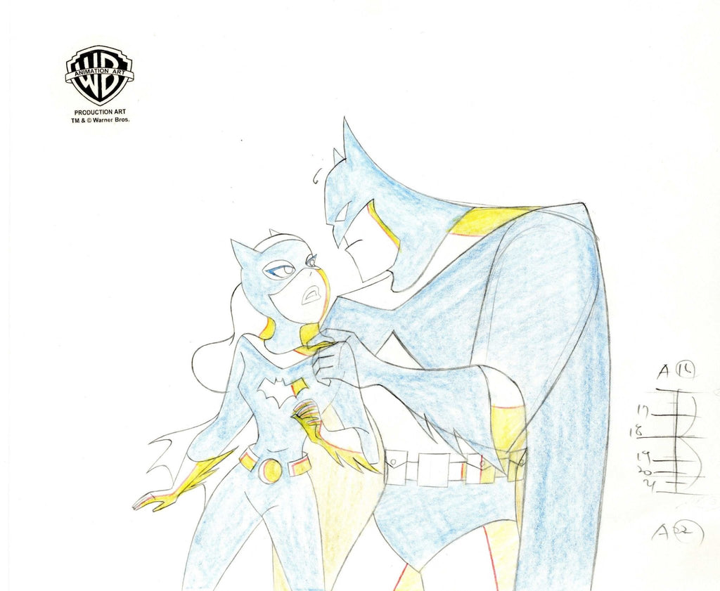 The New Batman Adventures Original Production Drawing: Batman and Batgirl - Choice Fine Art