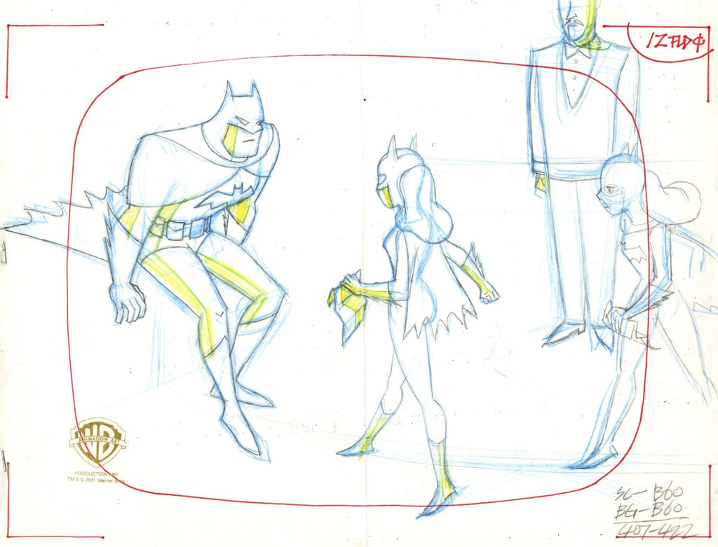 The New Batman Adventures Original Production Drawing: Batman, Batgirl, and Alfred - Choice Fine Art