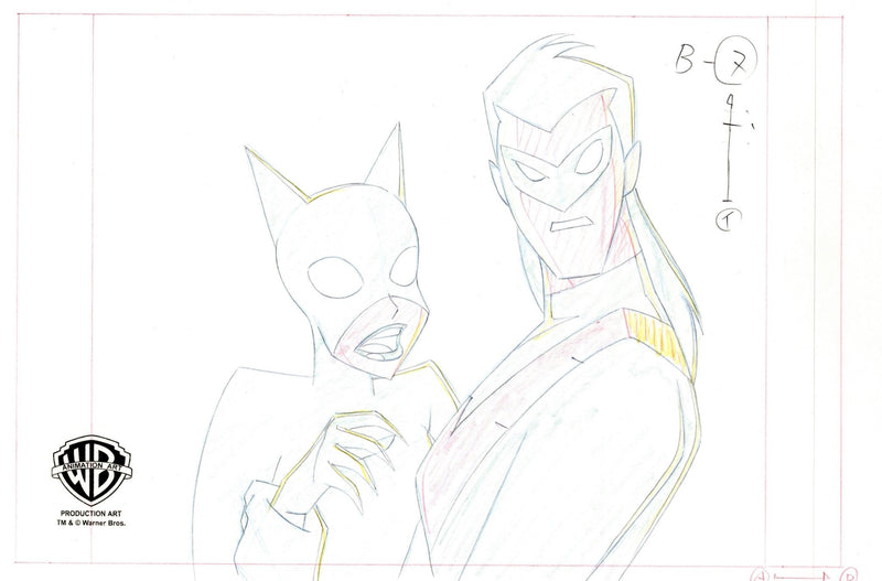 The New Batman Adventures Original Production Drawing: Catwoman and Nightwing - Choice Fine Art