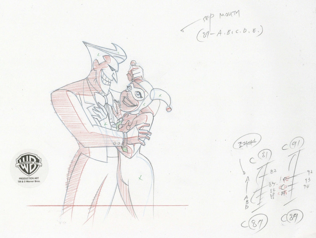 The New Batman Adventures Original Production Drawing: Harley Quinn and Joker - Choice Fine Art