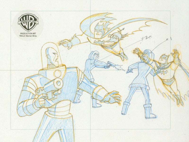 The New Batman Adventures Original Production Drawing: Mr. Freeze and Batman - Choice Fine Art