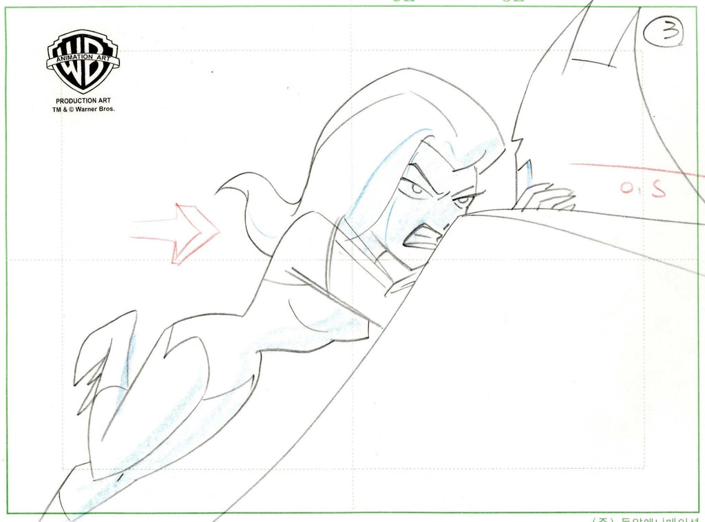 The New Batman Adventures Original Production Drawing: Poison Ivy and Batman - Choice Fine Art