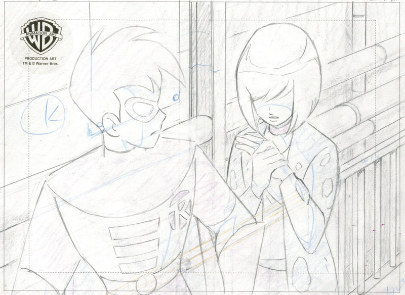 The New Batman Adventures Original Production Layout Drawing: Robin and Annie - Choice Fine Art