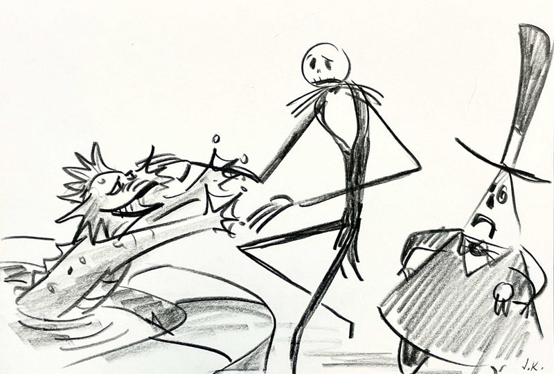 The Nightmare Before Christmas, Original Storyboard: Jack Skellington and Mayor - Choice Fine Art