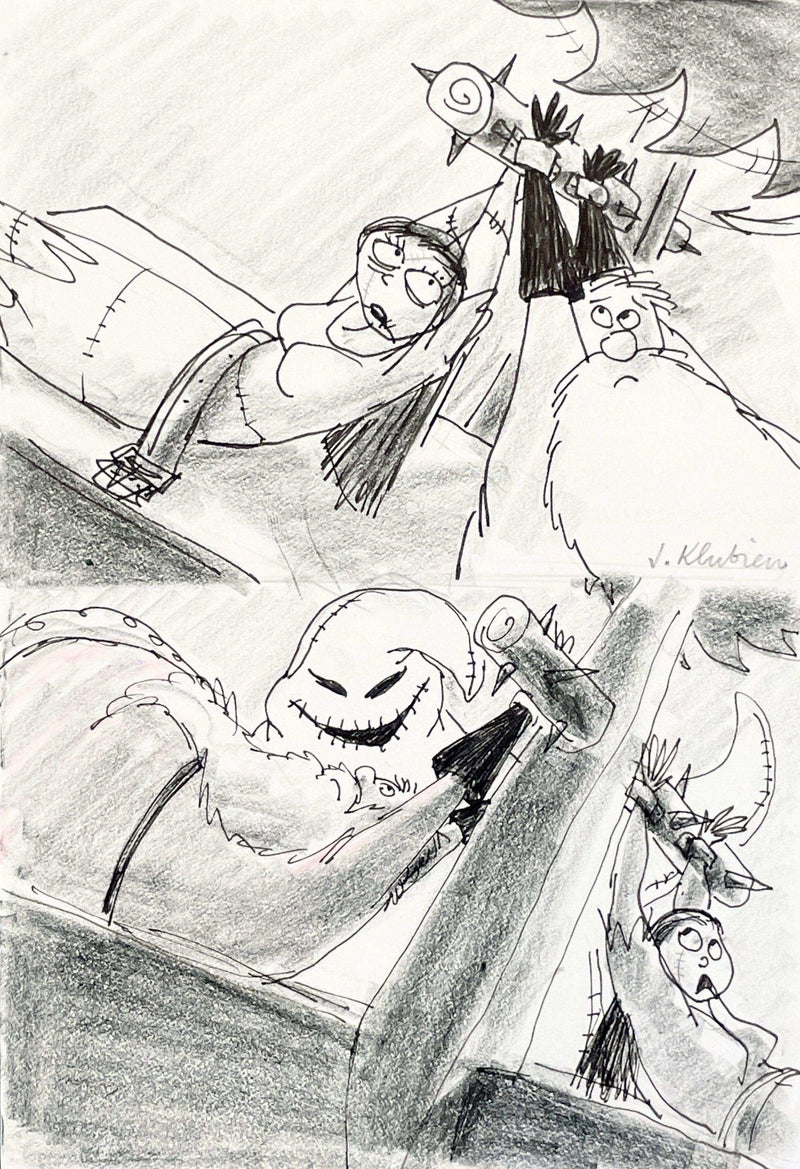 The Nightmare Before Christmas, Original Storyboard: Sally, Oogie Boogie and Santa - Choice Fine Art