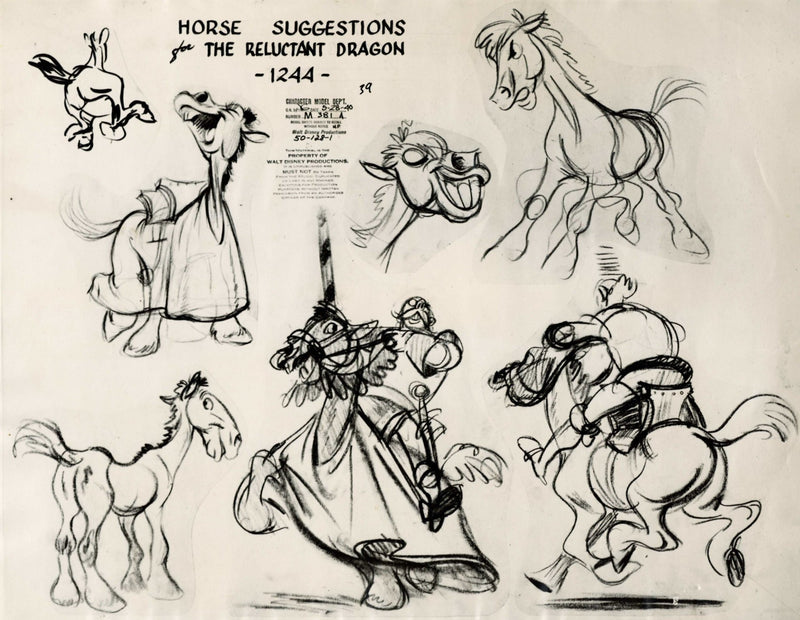 The Reluctant Dragon Original Production Model Sheet: Horse Suggestions - Choice Fine Art