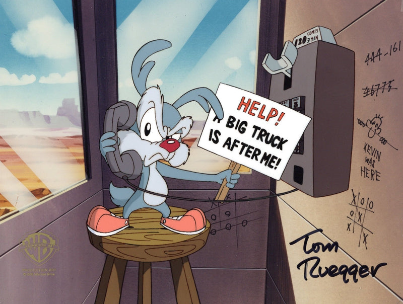 Tiny Toons Adventures Original Production Cel Signed by Tom Ruegger: Calamity Coyote - Choice Fine Art
