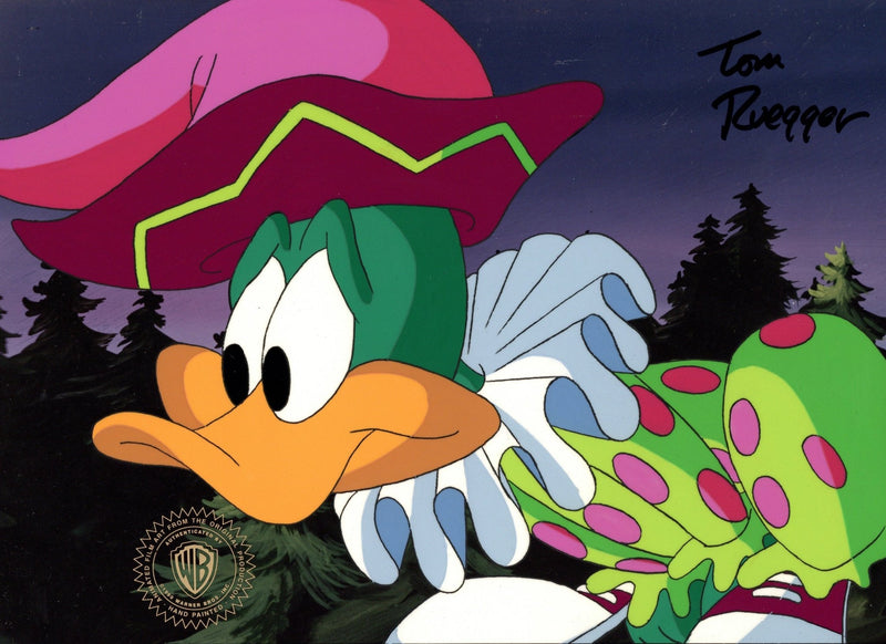 Tiny Toons Adventures Original Production Cel Signed by Tom Ruegger: Plucky Duck - Choice Fine Art