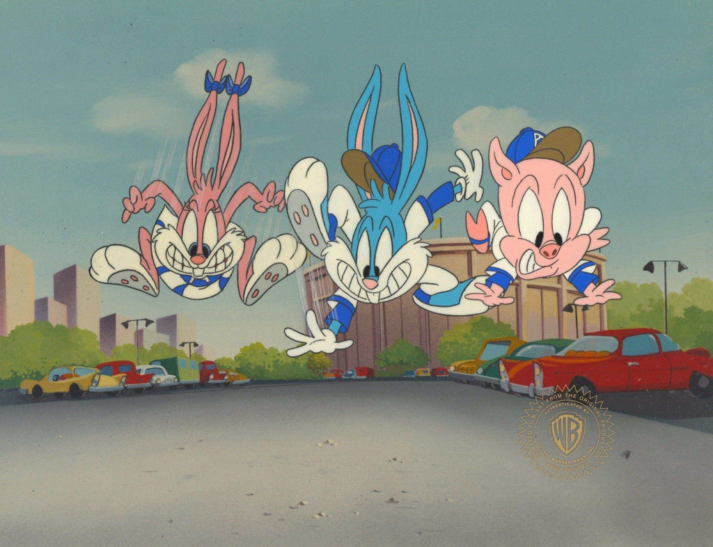 Tiny Toons Original Production Cel: Babs Bunny, Buster Bunny, and Hamton J. Pig - Choice Fine Art
