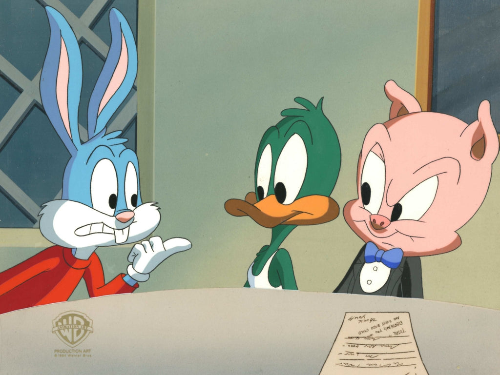 Tiny Toons Original Production Cel: Buster Bunny, Plucky Duck, and Hamton J. Pig - Choice Fine Art