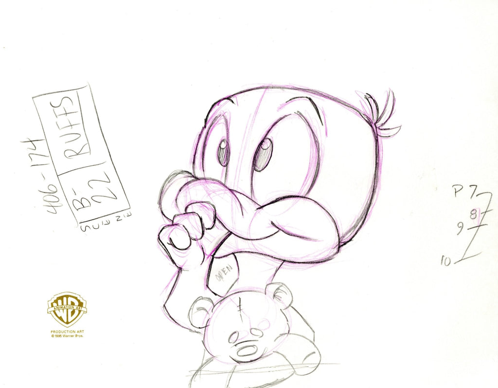Tiny Toons Original Production Drawing: Baby Plucky Duck - Choice Fine Art
